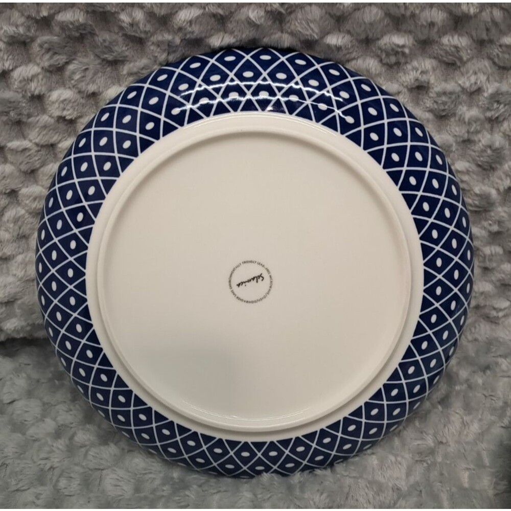 Set 4 Selamica Porcelain Dinner Plates Large 10.5" Dinnerware Ceramic Geometric - Picture 4 of 16